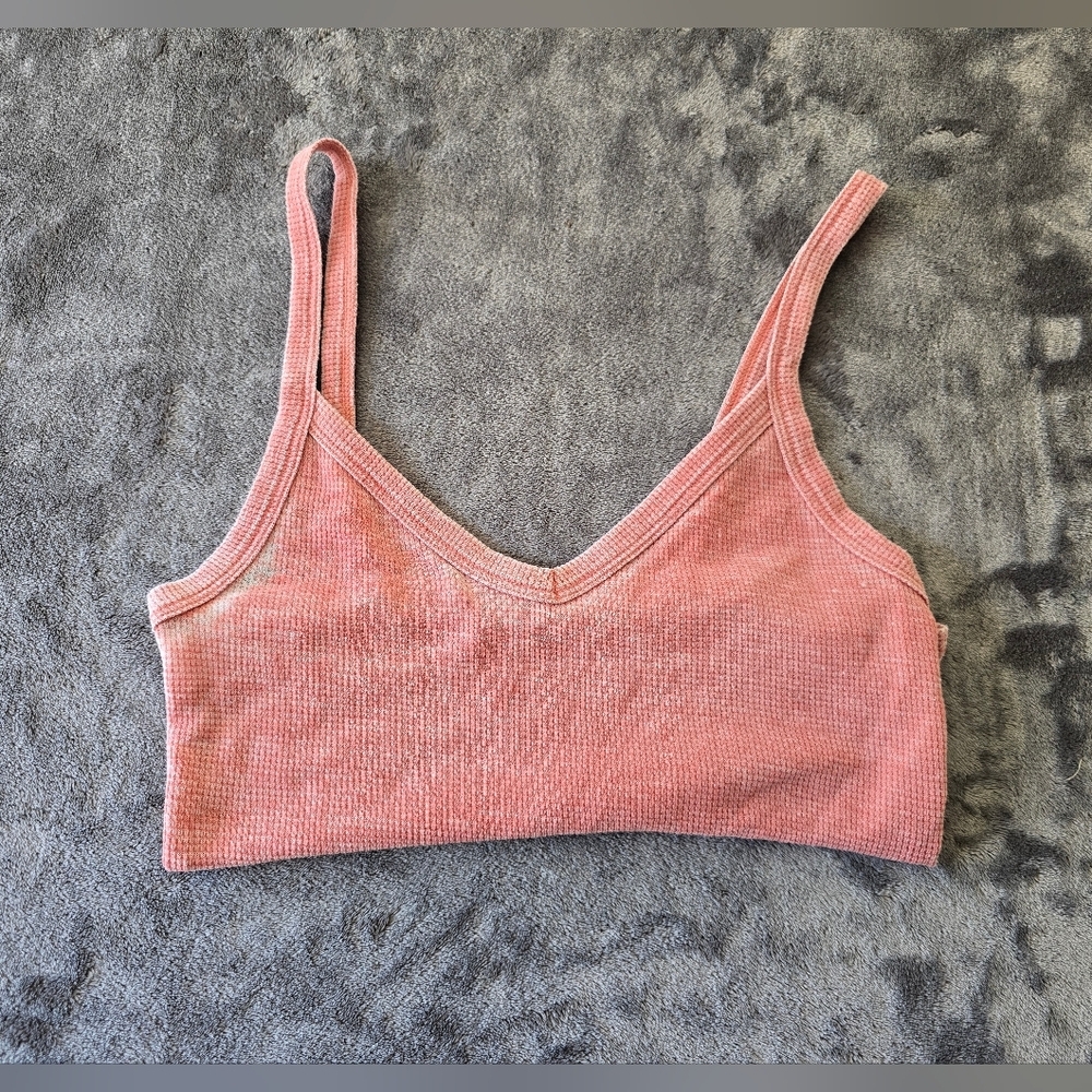 American Eagle Waffle Knit Acid Wash Crop Tank Size XS